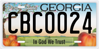GA license plate CBC0024
