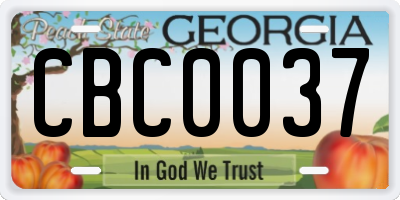GA license plate CBC0037