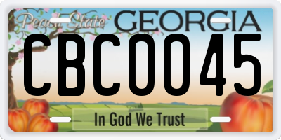 GA license plate CBC0045