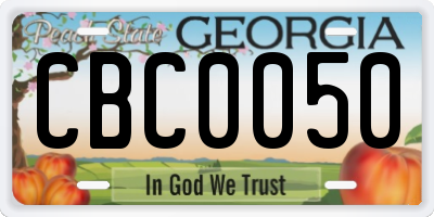 GA license plate CBC0050