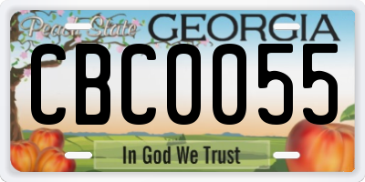 GA license plate CBC0055