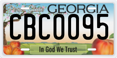 GA license plate CBC0095