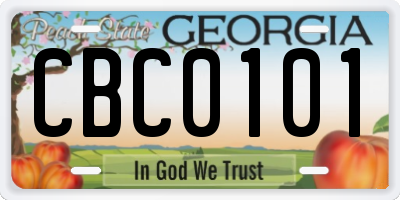 GA license plate CBC0101