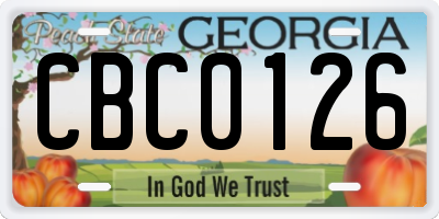 GA license plate CBC0126
