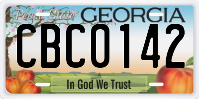 GA license plate CBC0142