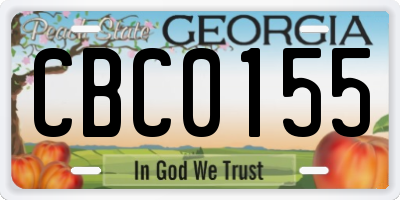 GA license plate CBC0155
