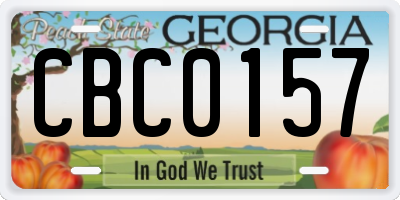 GA license plate CBC0157