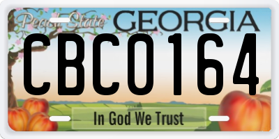 GA license plate CBC0164