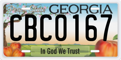 GA license plate CBC0167