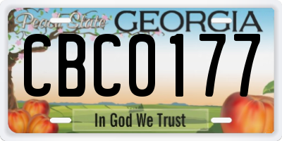 GA license plate CBC0177