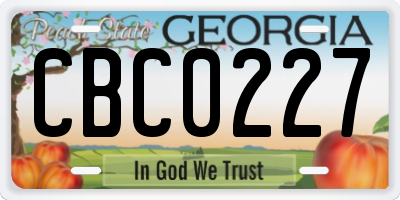 GA license plate CBC0227