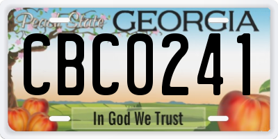 GA license plate CBC0241
