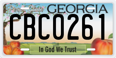 GA license plate CBC0261