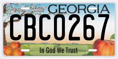 GA license plate CBC0267
