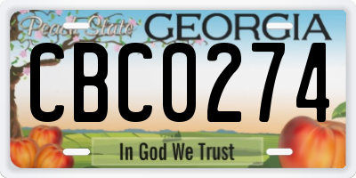 GA license plate CBC0274
