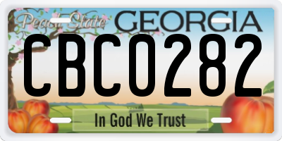GA license plate CBC0282
