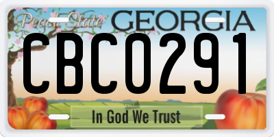 GA license plate CBC0291
