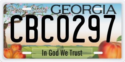 GA license plate CBC0297