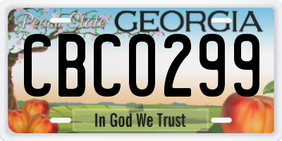 GA license plate CBC0299