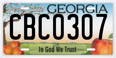 GA license plate CBC0307