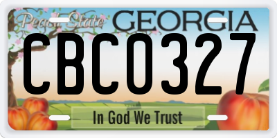 GA license plate CBC0327