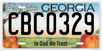 GA license plate CBC0329