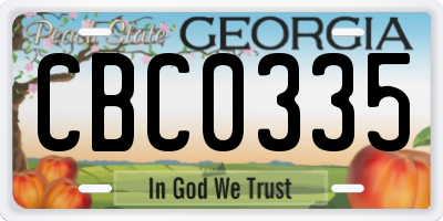 GA license plate CBC0335