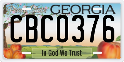 GA license plate CBC0376