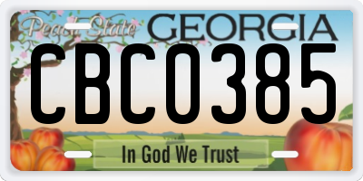 GA license plate CBC0385
