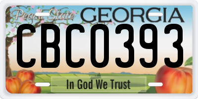 GA license plate CBC0393