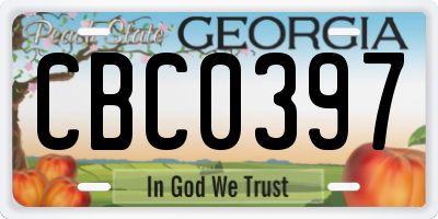 GA license plate CBC0397