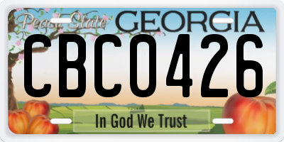 GA license plate CBC0426