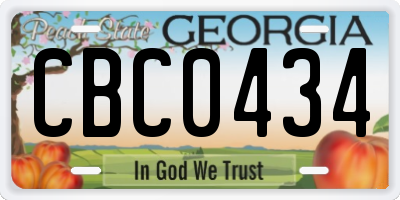 GA license plate CBC0434