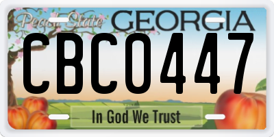 GA license plate CBC0447