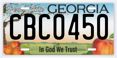GA license plate CBC0450