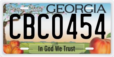 GA license plate CBC0454