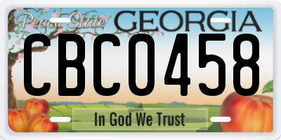 GA license plate CBC0458