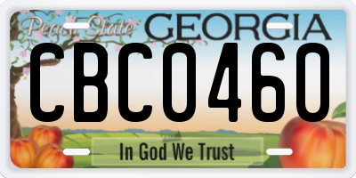 GA license plate CBC0460