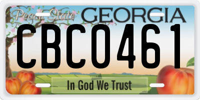 GA license plate CBC0461