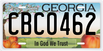 GA license plate CBC0462