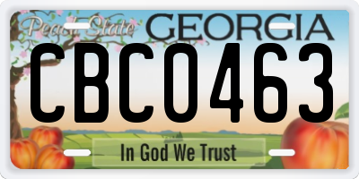 GA license plate CBC0463