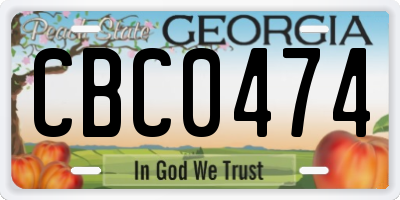 GA license plate CBC0474