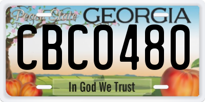 GA license plate CBC0480
