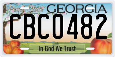 GA license plate CBC0482