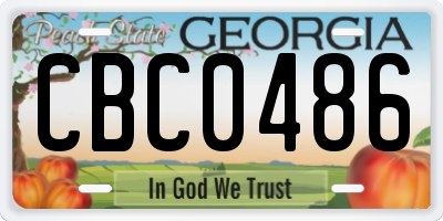 GA license plate CBC0486