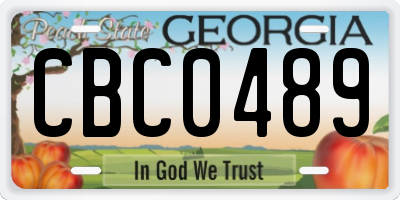 GA license plate CBC0489