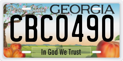 GA license plate CBC0490