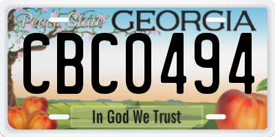 GA license plate CBC0494