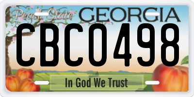 GA license plate CBC0498