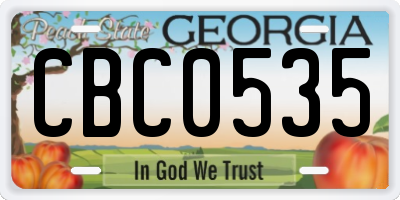 GA license plate CBC0535